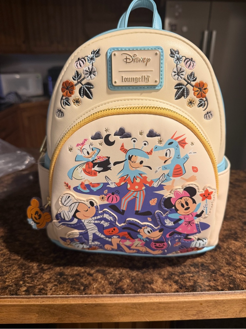 Loungefly Cream & Light Blue Disney Halloween Kids Mini Backpack